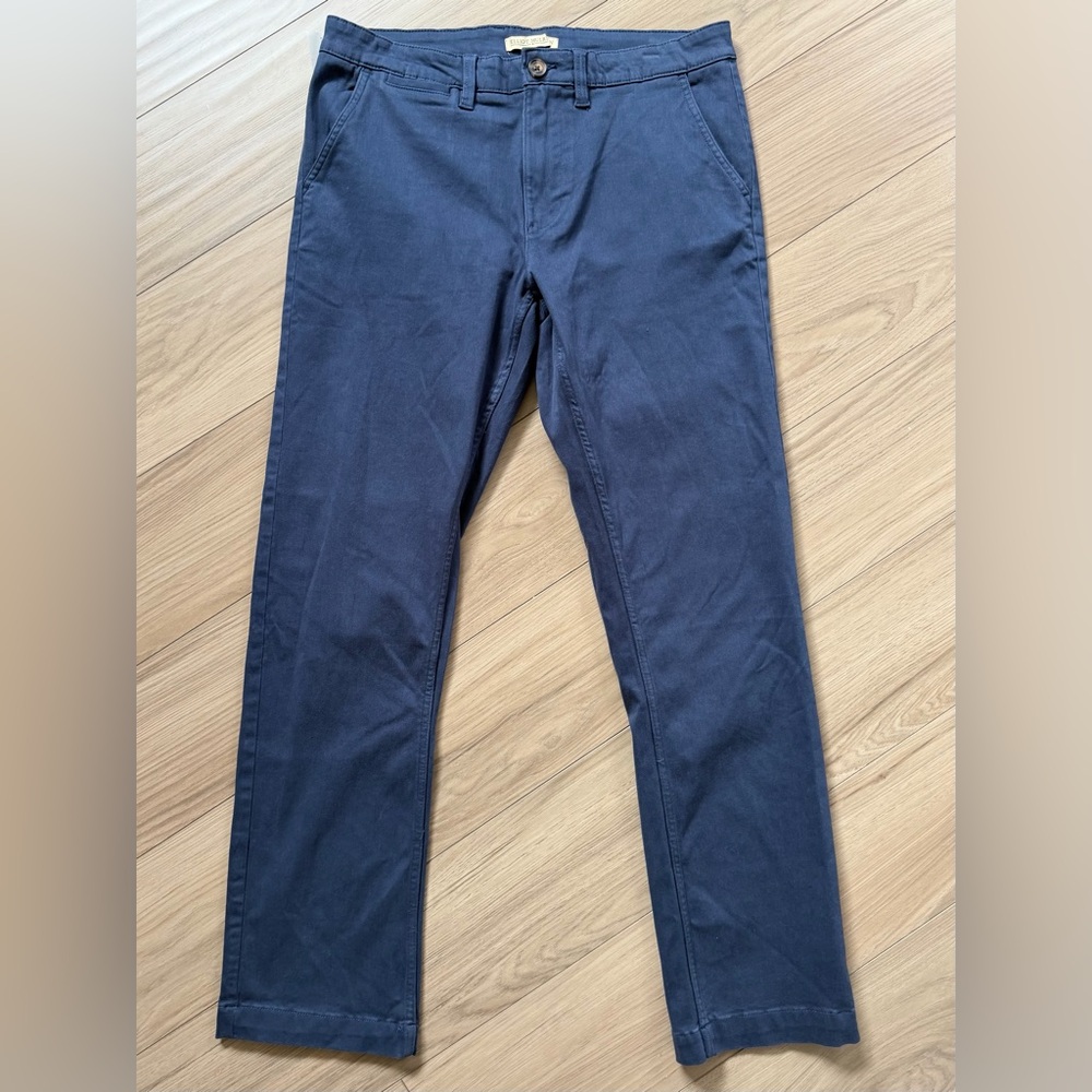 NEW Elliot Mulryan Fine Clothing Men's Navy Chino Pants Straight 32x32